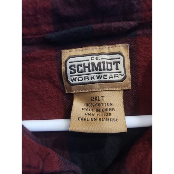 C.E. Schmidt Workwear Flannel Shirt Men's XXL Buffalo Plaid Heavy Cotton Button - Picture 2 of 4